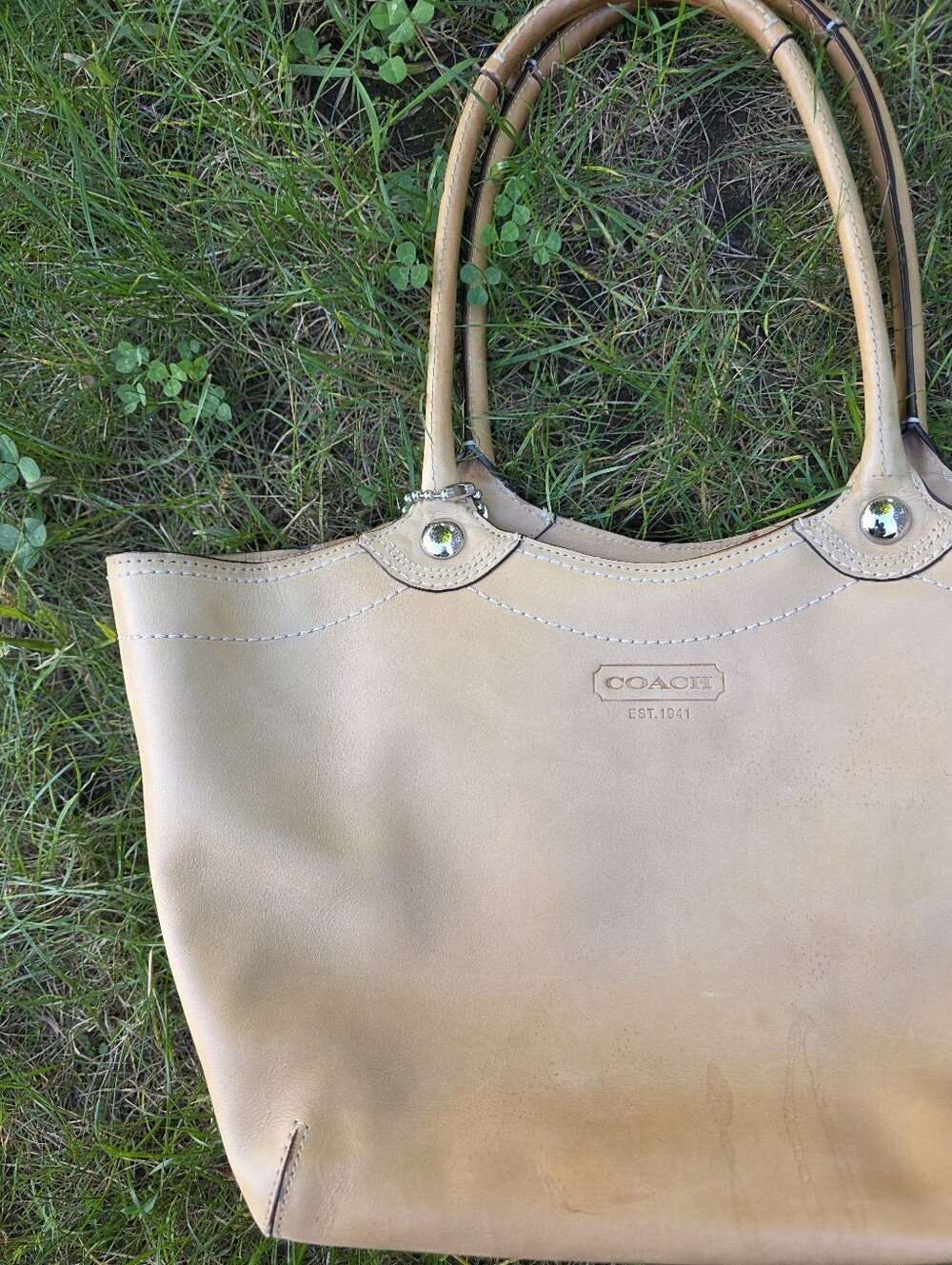 Coach Bleecker Legacy Tote Leather Bag Tan